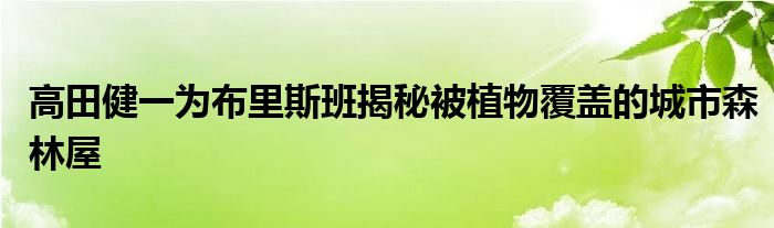 高田健一为布里斯班揭秘被植物覆盖的城市森林屋