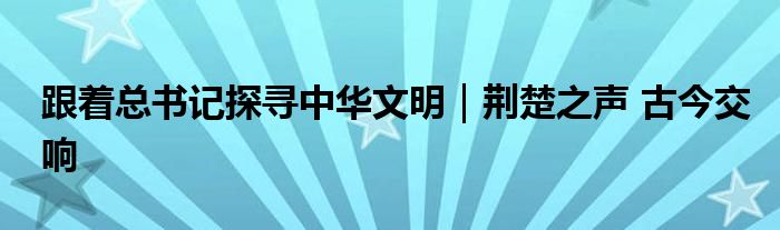 跟着总书记探寻中华文明｜荆楚之声 古今交响