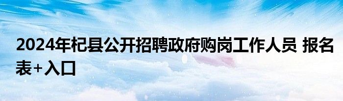 2024年杞县公开招聘政府购岗工作人员 报名表+入口