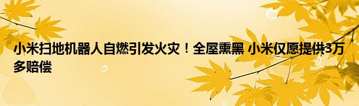 小米扫地机器人自燃引发火灾！全屋熏黑 小米仅愿提供3万多赔偿