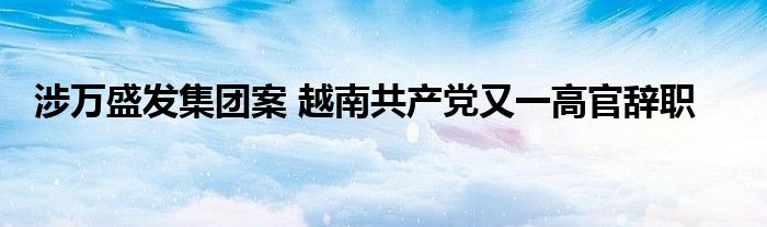 涉万盛发集团案 越南共产党又一高官辞职