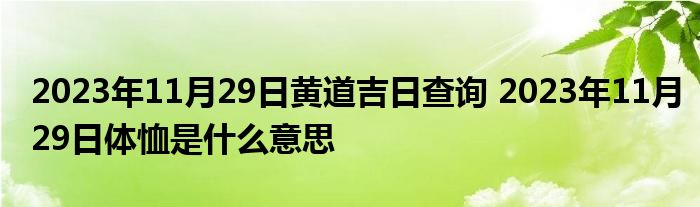 2023年11月29日黄道吉日查询 2023年11月29日体恤是什么意思