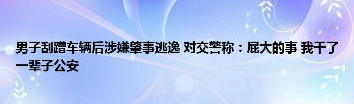 男子刮蹭车辆后涉嫌肇事逃逸 对交警称：屁大的事 我干了一辈子公安