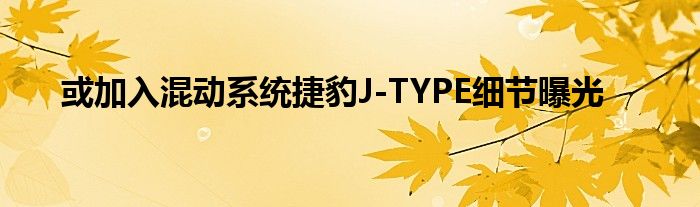 或加入混动系统捷豹J-TYPE细节曝光