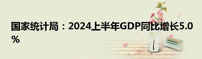 国家统计局：2024上半年GDP同比增长5.0%