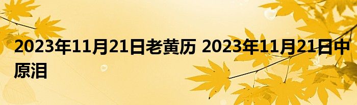 2023年11月21日老黄历 2023年11月21日中原泪