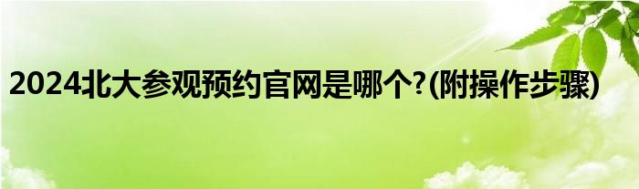 2024北大参观预约官网是哪个?(附操作步骤)