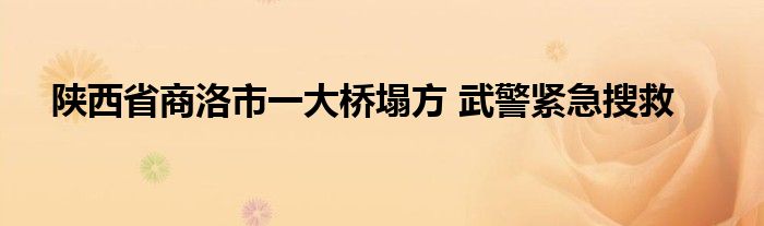 陕西省商洛市一大桥塌方 武警紧急搜救