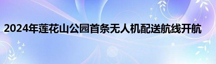 2024年莲花山公园首条无人机配送航线开航