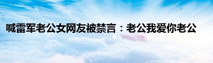 喊雷军老公女网友被禁言：老公我爱你老公