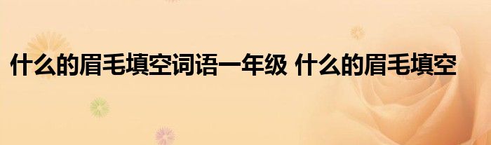 什么的眉毛填空词语一年级 什么的眉毛填空