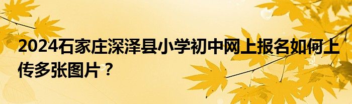 2024石家庄深泽县小学初中网上报名如何上传多张图片？