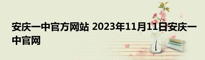 安庆一中官方网站 2023年11月11日安庆一中官网