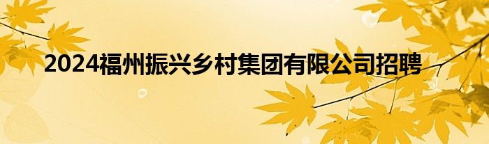 2024福州振兴乡村集团有限公司招聘