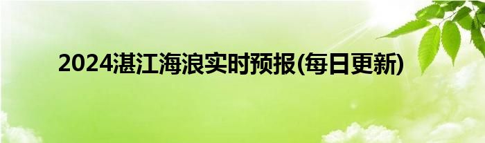 2024湛江海浪实时预报(每日更新)