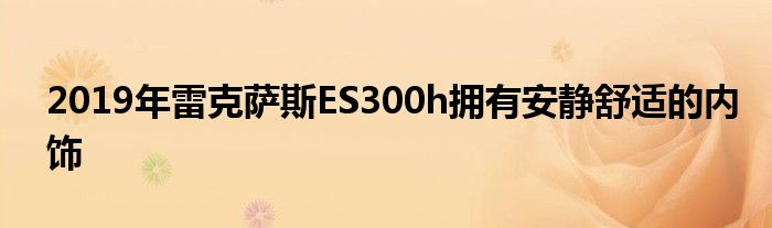 2019年雷克萨斯ES300h拥有安静舒适的内饰