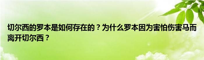 切尔西的罗本是如何存在的？为什么罗本因为害怕伤害马而离开切尔西？