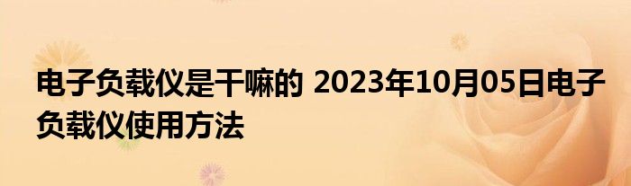 电子负载仪是干嘛的 2023年10月05日电子负载仪使用方法