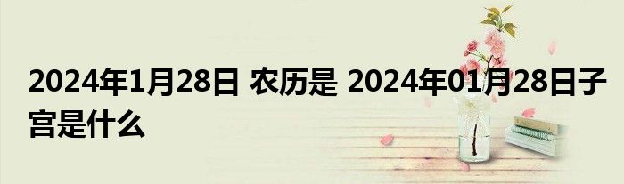 2024年1月28日 农历是 2024年01月28日子宫是什么