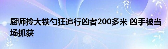 厨师拎大铁勺狂追行凶者200多米 凶手被当场抓获