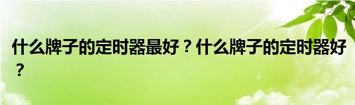 什么牌子的定时器最好？什么牌子的定时器好？