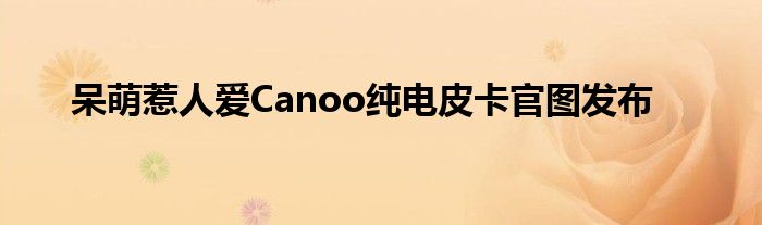 呆萌惹人爱Canoo纯电皮卡官图发布