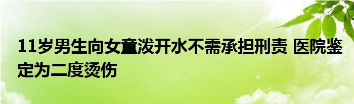 11岁男生向女童泼开水不需承担刑责 医院鉴定为二度烫伤