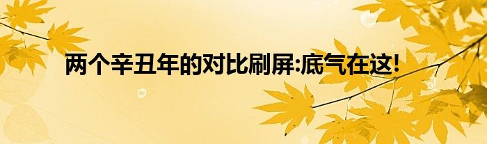 两个辛丑年的对比刷屏:底气在这!