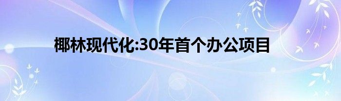 椰林现代化:30年首个办公项目