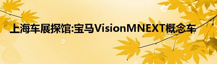 上海车展探馆:宝马VisionMNEXT概念车